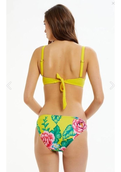 Argento Sarı Çiçek Desenli Kaplı Bikini Takımı 7178