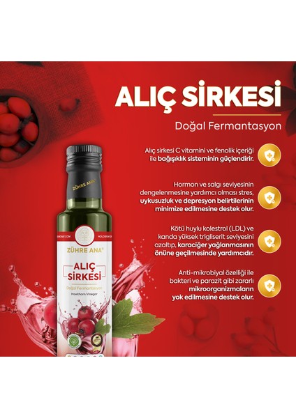 Zühre Ana Alıç Sirkesi Doğal Fermantasyon Hawthorn Vinegar 500 ml