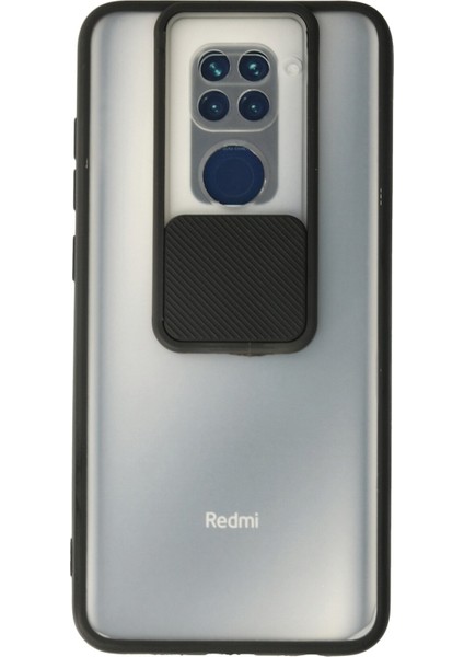 Xiaomi Redmi Note 9 Kılıf Palm Buzlu Kamera Sürgülü Silikon - Siyah 300099