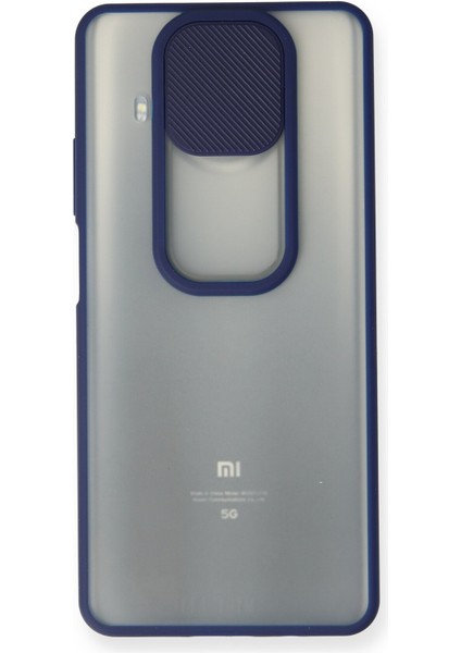 Xiaomi Mi 10T Lite Kılıf Palm Buzlu Kamera Sürgülü Silikon - Lacivert 300099