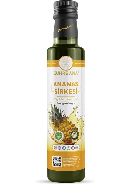 Zühre Ana Ananas Sirkesi Doğal Fermantasyon Pineapple Vinegar 500 ml