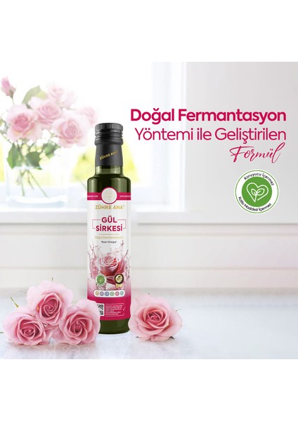 Zühre Ana Gül Sirkesi Doğal Fermantasyon Rose Vinegar 500 ml