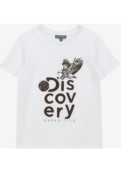 Baskılı Kırık Beyaz T-Shirt D4SU-TST 3302