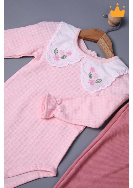 Babyhola Bayramlık Kız Bebek Çocuk Çıtçıtlı Badi Pantolon Şık Alt Üst Takım 2327