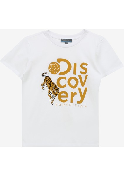 Baskılı Kırık Beyaz Unisex T-Shirt D4SU-TST 3303