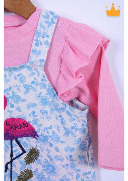 Babyhola Bayramlık Kız Bebek Çocuk Flamingo Bayramlık Salopet Badi Takım 23388 indirimleri