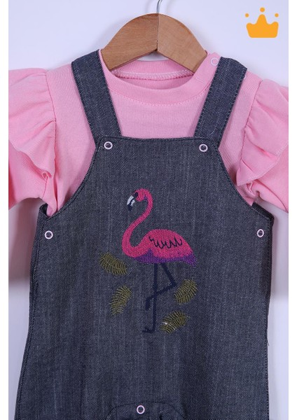 Babyhola Bayramlık Kız Bebek Çocuk Flamingo Bayramlık Salopet Badi Takım 23388 modelleri