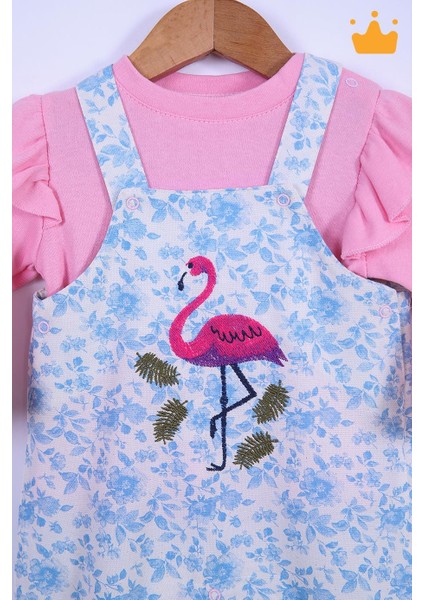 Babyhola Bayramlık Kız Bebek Çocuk Flamingo Bayramlık Salopet Badi Takım 23388 fiyatları