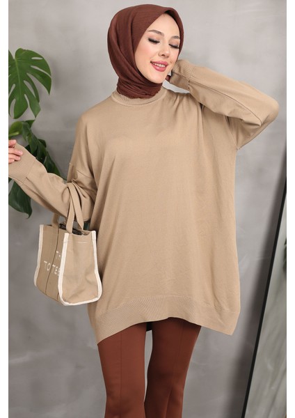 Vizon Soğuk İplik Merserize Salaş Triko Kazak