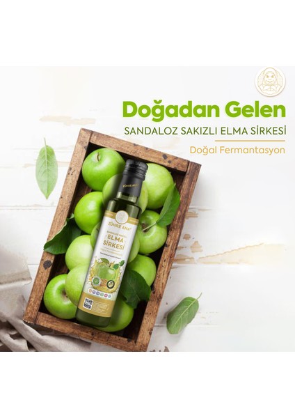 Zühre Ana Sandaloz Sakızlı Elma Sirkesi Doğal Fermantasyon Sandalwood Apple Vinegar 500 ml