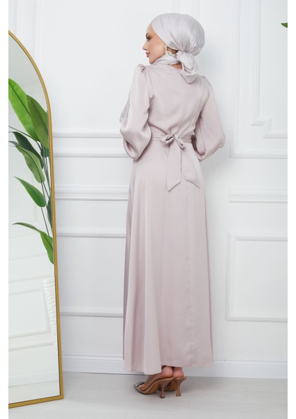 Taş Bağlama Detaylı Saten Abiye fırsatları