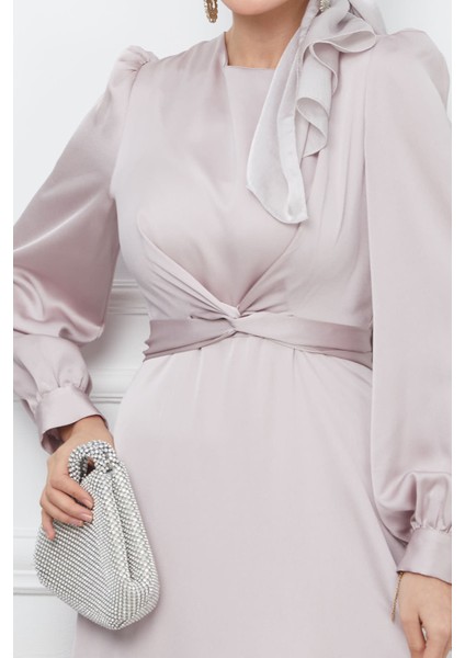 Taş Bağlama Detaylı Saten Abiye indirimleri