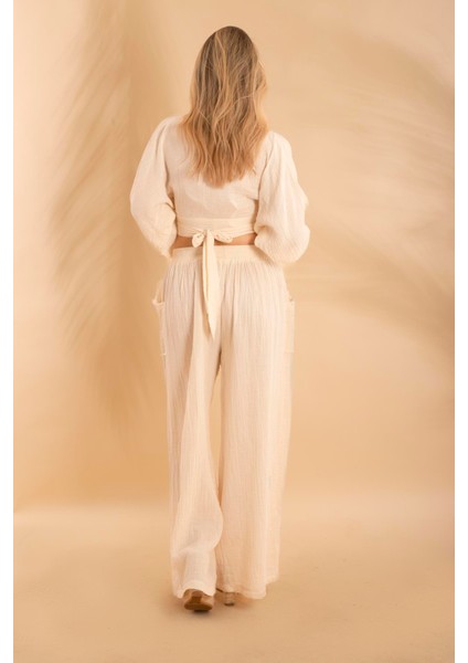 Müslin Pantolon Krem BNTS-23029 modelleri