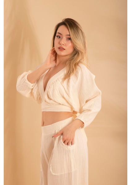 Müslin Crop Beyaz BNTS-23036 fiyatları