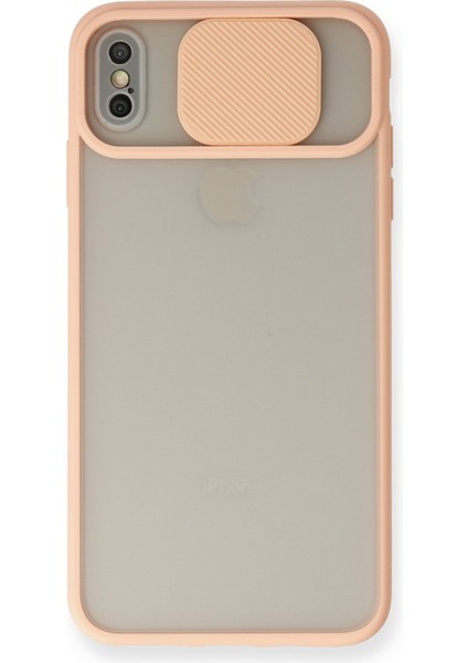 Iphone Xs Max Kılıf Palm Buzlu Kamera Sürgülü Silikon - Pembe 300099