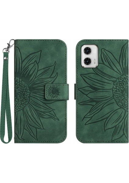 Motorola Moto G73 Kabartmalı Ayçiçeği Kart Yuvaları Tutucu Kısa (Yurt Dışından)