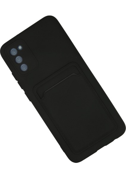 Samsung Galaxy A02S Kılıf Kelvin Kartvizitli Silikon - Siyah 300099