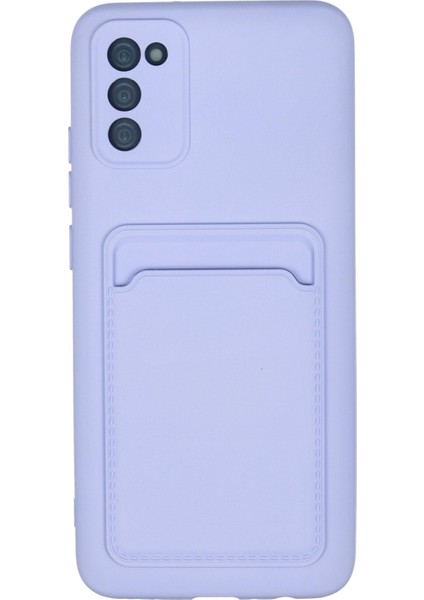 Samsung Galaxy A02S Kılıf Kelvin Kartvizitli Silikon - Lila 300099