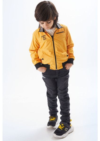 Hardal Palmiye Baskılı Tişörtlü Erkek Çocuk Ceketli 3lü Takım 17700 modelleri