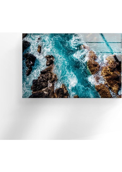 Deniz Dalgaları Cam Duvar Tablosu fırsatları