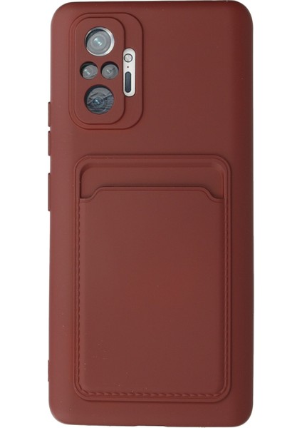 Xiaomi Redmi Note 10 Pro Kılıf Kelvin Kartvizitli Silikon - Bordo 300099