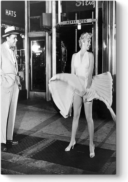 Marilyn Monroe ve Etek Kanvas Tablo