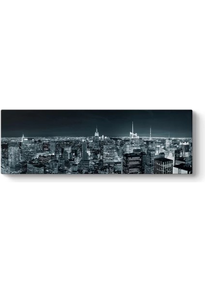 Manhattan Silüeti Gece Kanvas Tablo