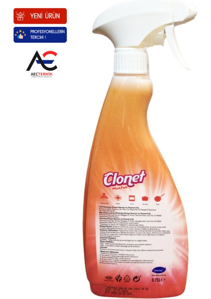 Clonet Mutfak Yağ Sökücü 750 ml