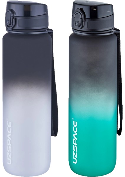 2'li Tritan Matara Seti 1000 ml Büyük Boy Çift Renk Softtouch Ff Collection Tritan Su Matarası