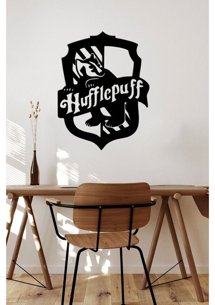Ahşap Duvar Dekoru Tablo - Harry Potter - Hufflepuff Arması Amblemi