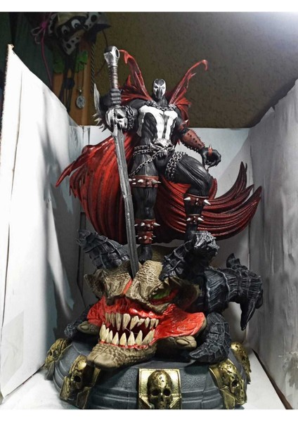 Mortal Kombat Spawn Boyalı Figür Medieval Spawn Figür Büyük Boy 25CM