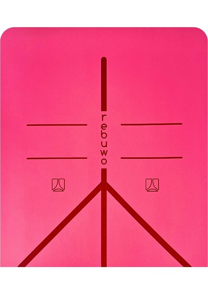 Hizalamalı 5mm Kaydırmaz Doğal Kauçuk Yoga Matı Pilates Mat Pembe 183 X 68 cm