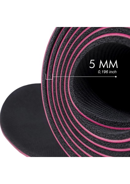Hizalamalı 5mm Kaydırmaz Doğal Kauçuk Yoga Matı Pilates Mat Pembe 183 X 68 cm modelleri