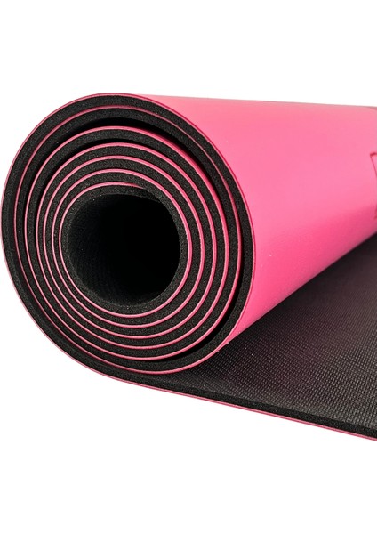Hizalamalı 5mm Kaydırmaz Doğal Kauçuk Yoga Matı Pilates Mat Pembe 183 X 68 cm fırsatları