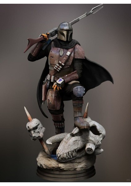 Mandalorian Din Djarin Figür Star Wars Din Djarin Figür Büyük Boy 25CM