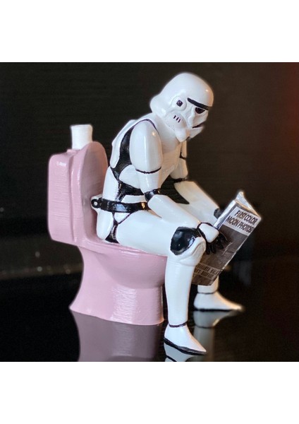 Star Wars Tuvalette Stormtrooper Boyalı Figür Büyük Boy 25CM