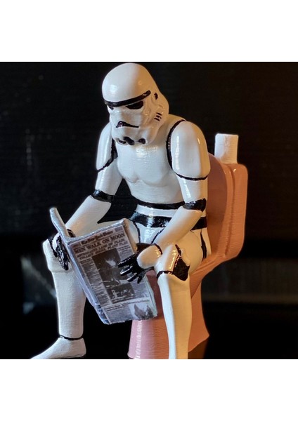 Star Wars Tuvalette Stormtrooper Boyalı Figür Büyük Boy 25CM