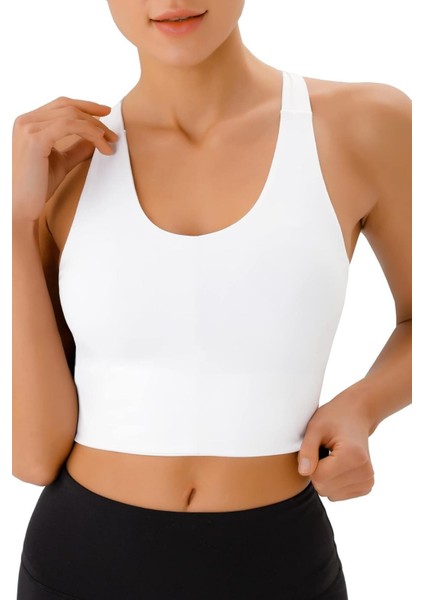 Kadın Çarpraz Sırt Detaylı Kaplı Yoga Egzersiz Fitness Spor Sütyeni CRS001 fiyatları