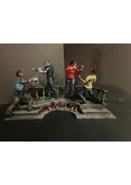 Resident Evil 2 Leon ve Claire Figür Resident Evil Leon Obje Re2 Claire Figür 25CM Büyük Boy