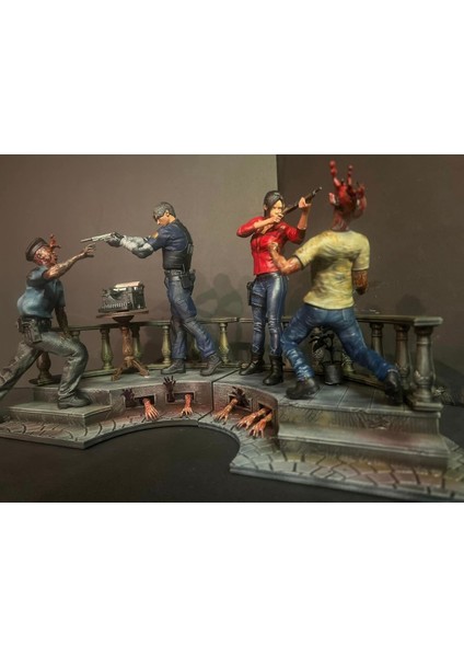 Resident Evil 2 Leon ve Claire Figür Resident Evil Leon Obje Re2 Claire Figür 25CM Büyük Boy modelleri