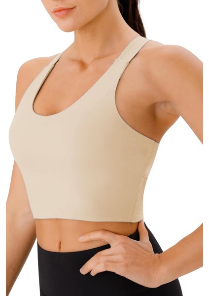 Kadın Çarpraz Sırt Detaylı Kaplı Yoga Egzersiz Fitness Spor Sütyeni CRS001 modelleri