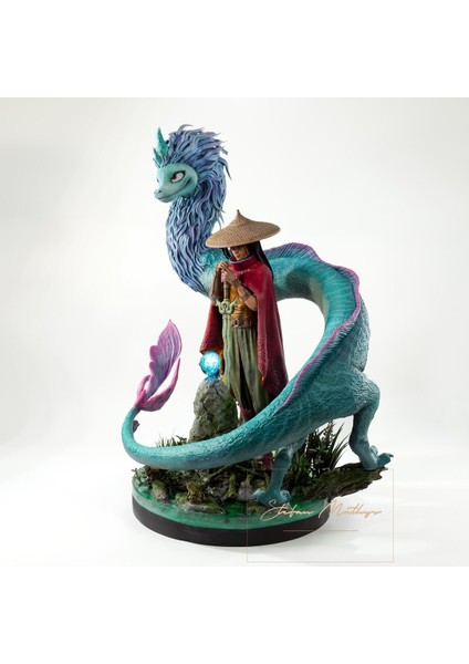 Disney Raya ve Son Ejderha Figürü Dragon Sisu ve Raya Figürü Büyük Boy 25CM