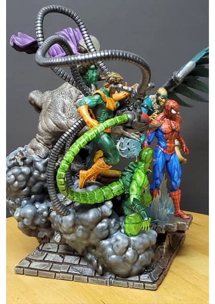 Marvel Sinister Six Figür Spiderman Figür Uğursuz Altı Figür Büyük Boy 30CM