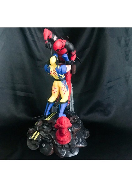 Wolverine Vs Deadpool Obje Wolverine Figür Deadpool Figür Marvel Figürler 25CM Büyük Boy