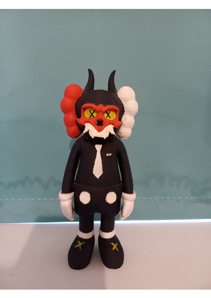 Kaws Oni Mask Figür Kaws Boyalı Figür Kaws Samuray Maskeli Figür Büyük Boy 20CM