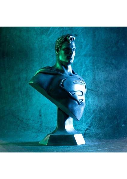 Çelik Adam Superman Büstü Gümüş Boyalı Figür 10 cm