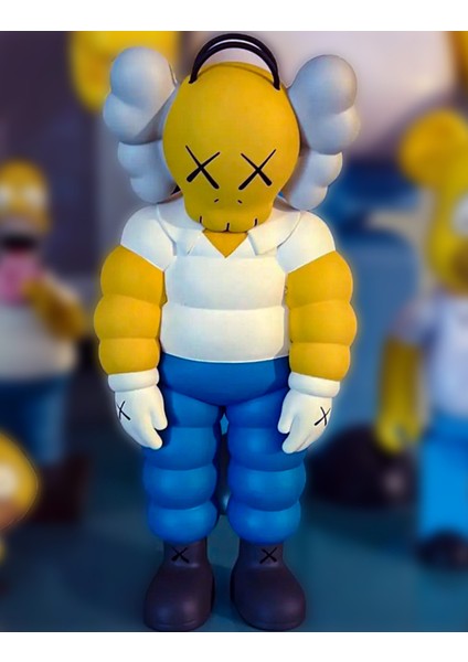 Kaws Simpson Boyalı Figür Kaws Bart Figür Büyük Boy 20CM