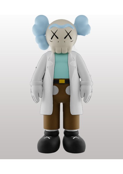 Kaws Rick And Morty Boyalı Figür Kaws Rick Figür Büyük Boy 20CM