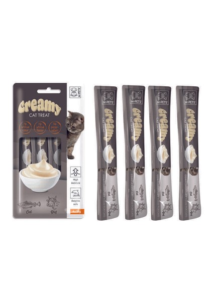 Creamy Cat Treat Marina Balığı ve Sığır Etli 4X15GR fiyatları
