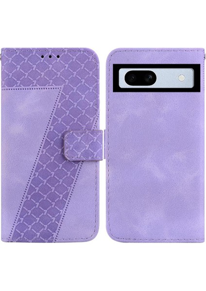 Google Piksel 7A Flip Folio Kapak Için Telefon Kılıfı Kabartmalı Desen Pu Cüzdan (Yurt Dışından)